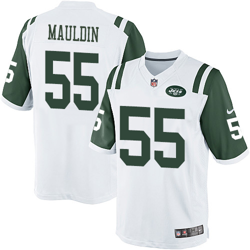 Men's Limited Lorenzo Mauldin Nike Jersey White Road - #55 NFL New York Jets